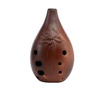 Chinese Instrument Ceramic Hole Ancient Musical Shakuhachi Dizi Professional Clay Pottery(B)