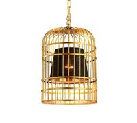 Chinese Iron Restaurant Pendant Light/Creative Personalized Clothing Cafe Hanging Lamp/Indoor Bedroom Balcony Corridor Chandeliers/Gold Birdcage Art Lighting Fixture(Dark)