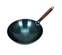 Chinese Iron Wok Pan Uncoated Round Bottom Single Handle Stir Fry Cooking Tool for Hotels (36cm)