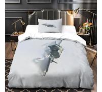 Chinese J20 Fighter Quilt Cover Comforter Covers for Teens And Adults 3D Print Military Duvet Cover Soft Microfiber Bedding Set with Zipper Closure with Pillow Cases 2 Pieces Single（135x200cm）