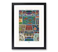 Chinese & Japanese Pattern by Albert Racinet Framed Print | A2 Black Framed Wall Art | Ready to Hang | Asian Fantasy Picture | Living Room Bedroom Lounge Office