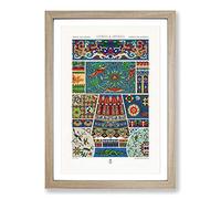 Chinese & Japanese Pattern by Albert Racinet Framed Print | A2 Oak Framed Wall Art | Ready to Hang | Asian Fantasy Picture | Living Room Bedroom Lounge Office