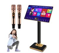 Chinese Karaoke Machine with Wireless Microphones, KTV System for Family Singing, Supports Online Movies and TV Playback