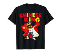 Chinese King China Flag Dabbing Boy Heritage Pride Value Graphic T-Shirt, Men, Black, S