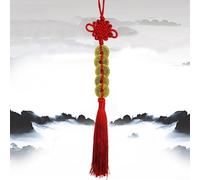 Chinese Knot Design Featuring Ancient Copper Coins Aesthetic Feng Shui Ornament for Your Car's Interior