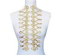 Chinese Knot Neckline Collar Sew on Patches Handmade Gold Cord Patch Decorative for Clothing Clothes Applique
