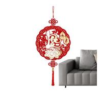 Chinese Knot Red - New Year Lunar Decoration, Festival Pendant with Character Motif | 2024 Spring Wall Ornament for Vietnamese Tet, Decoration for the