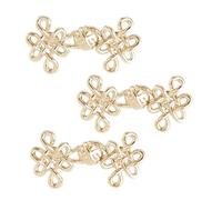 Chinese Knot Waist Tightener Metal Waist Decorative Accessories Plated Nonsewing Removable for Women and Girl 3/6Sets
