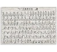 Chinese Kung Fu Poster - Tiger Crane Double Pattern (Fu Hok Seung Ying Kuen) Martial Arts Wall Art for Bedroom(Unframed,12x18inch(30x45cm))