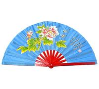 Chinese Kung Fu Tai Chi Fan Arts Dance/Practice Performance Bamboo Folding Fan (Blue)