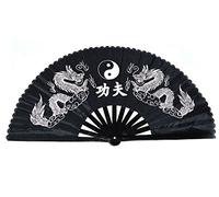 Chinese Kung Fu Tai Chi Fan Arts Dance/Practice Performance Bamboo Folding Fan Double Dragon Hand fan