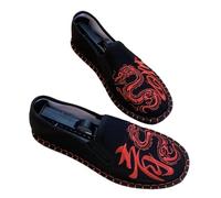 Chinese Kung Fu Tai Chi Martial Art Shoes Unisex Exquisite Embroidered Shoes Nonslip Breathable Daily Wear Slip Ons Couples Shoes Chinese Traditional Old Beijing Shoes ( Color : Red Dragon , Size : 9