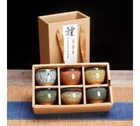 Chinese Kung Fu Tea Set, Tea Cups, Chinese Gift Set of 6 Tea Set, Small Tea Bowls for Office Friends Family Business