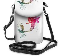 Chinese Lady Bird Small Cell Phone Purse Retro Style Floral Crossbody Bag for Women Wallet Purses and Handbags Blue and White