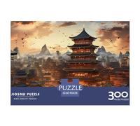 Chinese Landscape for Adults Fun 300 Pieces Ancient Jigsaw Puzzles Toy Intellectual Game Stress Relief Toy Decoration Education Game Relaxation and Intelligence 300pcs (40x28cm)