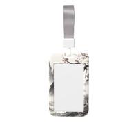 Chinese-Landscape-Painting Abs Vertical Id Badge Holder, Name Badge with Clear Scanning Film