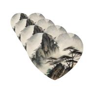 Chinese Landscape Painting Car Air Fresheners Cards 4 Pcs Hanging Fragrance Scented Cards Long-Lasting Car Aromatherapy Tablets for Wardrobe Bathroom Car Interior Mirror Pendant Gifts