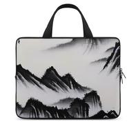 Chinese Landscape Painting Laptop Sleeve Ultra-Thin, Lightweight & Waterproof 12inch Laptop Bags, Durable Neoprene Material, Portable Protective Computer Bag with Hand Strap