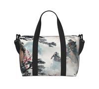 Chinese Landscape Painting Print Travel Duffel Bag, Lightweight Water-Resistant Weekender Spacious Gym & Travel Bag for Men, Women & Teens