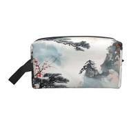 Chinese Landscape Painting Printed Makeup Bag Travel Portable Cosmetic Bag Large Capacity Makeup Case Toiletry Handbag Organiser for Women