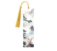 Chinese Landscape Painting Printed Metal Bookmarks S - Gold Lightweight Aluminium Book Marker for Books, Journals & Gifts, Ideal Book Lovers, Holiday Decor & Crafts