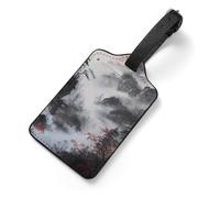 Chinese Landscape Painting Tag Luggage with Name Card Identifiers Leather Identifiers Travel Tags Backpack Tag for Long Flight Must Travels Gift Airport Essentials 2.8 X 4.7 in