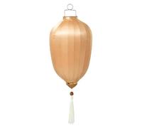 Chinese Lantern with Tassel Oval Silk Lantern Hanging Lantern Winter Melon-Shaped Lanterns Portable Chinese Paper Lanterns(Champagne,20 Inch)