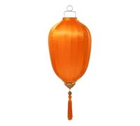 Chinese Lantern with Tassel Oval Silk Lantern Hanging Lantern Winter Melon-Shaped Lanterns Portable Chinese Paper Lanterns(Orange,20 Inch)