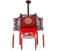 Chinese Lanterns Red Lantern Chinese Style Retro Chandelier Solid Palace Lantern Private Room Hall Hanging Lanterns,Modern Decor (Rojo 50cm)