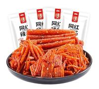 Chinese latiao, Spicy sticks latiao snack gift pack 70g/bag, Nostalgia latiao, Ready-to-eat spicy gluten, Delicious casual snack, Spicy slices spicy strips and spicy shreds mixed (2 bags 140g)