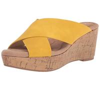 Chinese Laundry Women's Dream Day Nubuck Espadrille Wedge Sandal, Yellow, 4.5 UK