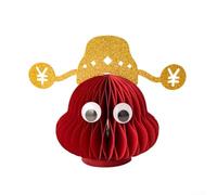 Chinese Legends Car Ornament Featuring God Of Wealth Dragon Rabbit Festive Center Console Decoration Red Cute Design(A)