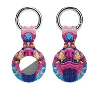 Chinese Lion Dances Compatible for AirTag Holder with Keychain Silicone Protective Case Cover 1PCS