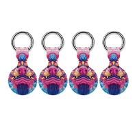 Chinese Lion Dances Compatible for AirTag Holder with Keychain Silicone Protective Case Cover 4PCS