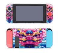 Chinese Lion Dances Protective Case Slim Shell PC Cases Protector Cover Compatible for Switch