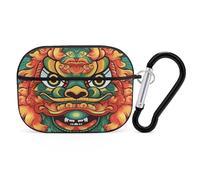 Chinese Lion New Year AirPod Pro Case, Anti Scratch Hard PC Cover with Keychain, AirPod Pro 2nd/1st Case Accessories for Women Men, Black-Style