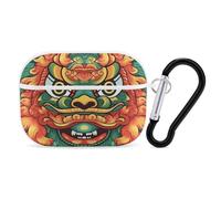 Chinese Lion New Year AirPod Pro Case, Anti Scratch Hard PC Cover with Keychain, AirPod Pro 2nd/1st Case Accessories for Women Men, White-Style