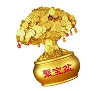 Chinese Luckily Coin Trees Statue Beautiful Resins for Offices Desk Dining Room Sideboard Decoration Entryway Wealth Deck