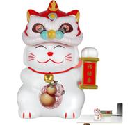 Chinese Lucky Cat Decoration, Solar Cat - Lucky Cat Nods Solar Powered, Solar Fortune Cat Statue Decorations, Inviting Cat Decoration for Home,