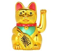 Chinese Lucky Cat with Movable Paw, Office Figure, Cute Items, Maneki Neko, Talisman Success & Wealth
