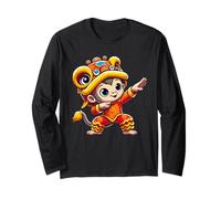 Chinese Lunar New Year 2025 Dabbing Monkey Lion Dance Long Sleeve T-Shirt