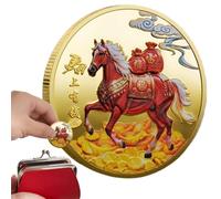 Chinese Lunar New Year Of Horse Coin | Blessing Collection Coin,2026 Year Of The Horse Collectible Keepsake Decoration Luck Blessing Collection for Women Men Chinese New Favor