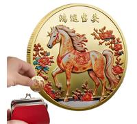 Chinese Lunar New Year Of Horse Coin, Good Luck Commemorative Coin, 2026 Year Of The Horse Souvenir Blessing Keepsake Chinese New Luck Collection for Adults Kids Desks Bookcases Home Women