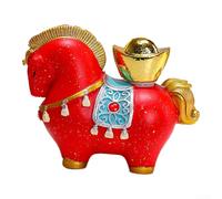 Chinese Lunar New Year Rotating Horse Statue Made of Resin with Hand-Painted Lucky Elements Like Ingots and Prosperity Bags for Desk or Shelf (1)