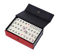 Chinese Mahjong Game - 144 Pieces Miniature Elegant Authentic Design | Traditional Asian Game Portable Tile Set for Leisure, Travel, Friends Nights, Relaxation Activity F