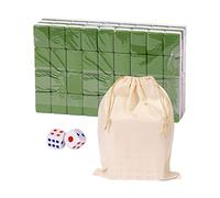 Chinese Mahjong Game Set Full Size, Chinese Majong Set, Travel Chinese Traditional Board Game with Large Storage Bag, Portable Table Game with 146 Melamine Resin Mahjong Tiles for Family