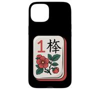 Chinese Mahjong Mah Jong Game Tiles Character Flower One Case for iPhone 15 Plus
