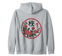 Chinese Mahjong Mah Jong Game Tiles Character Flower One Zip Hoodie