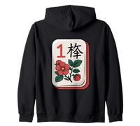 Chinese Mahjong Mah Jong Game Tiles Character Flower One Zip Hoodie