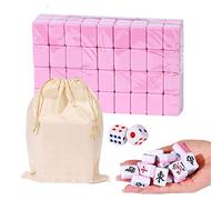 Chinese Mahjong Set, Traditional Travel Table Game Set With Holding Bag Festival Playset With Clear Words, 144 Melamine Tiles Mahjong Game Set For Travel, Family Gathering